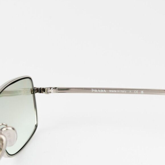NEW Prada PRA60S 1BC80G Silver Grey Mirror Rectangle Unisex Sunglasses 0PR A60S - Picture 10 of 12